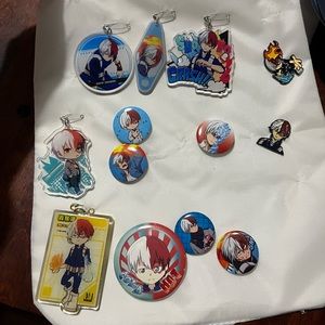 My Hero Academia Todaroki Pin + Charm LOT